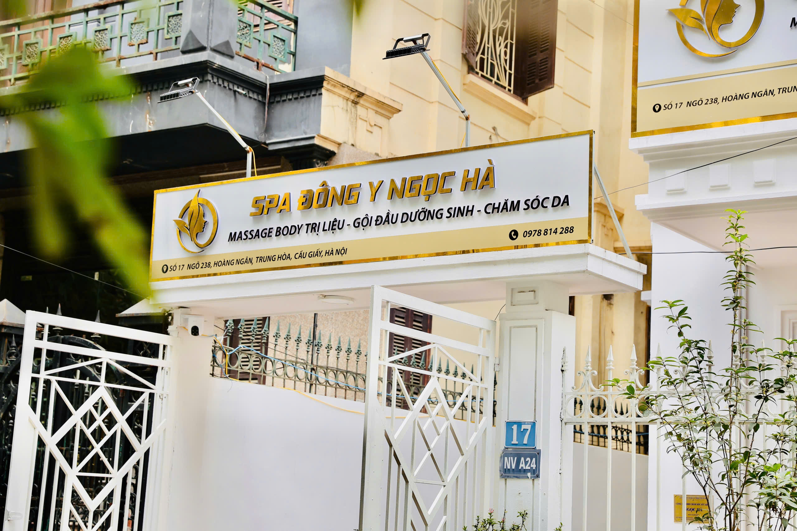 Mặt tiền Spa Đông Y Ngọc Hà tại số 17 ngõ 238 Hoàng Ngân